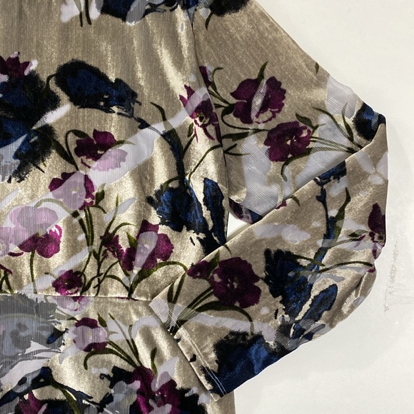 Soft Surroundings Layered Velvet Burnout Dress Size XL Floral Handkerchief Hem - Picture 5 of 12